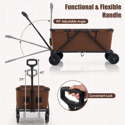 Carro Plegable con Manillar Ajustable-Café