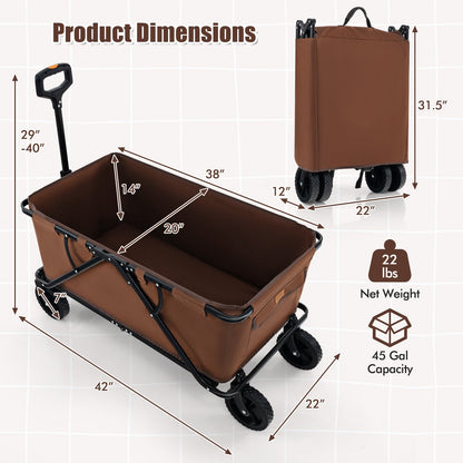 Carro Plegable con Manillar Ajustable-Café