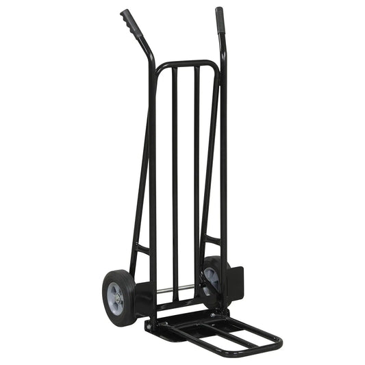 Heavy Duty Hand Truck Dolly DirectDeals, black steel frame with dual foldable nose plates on Tampa Home & Garden Store