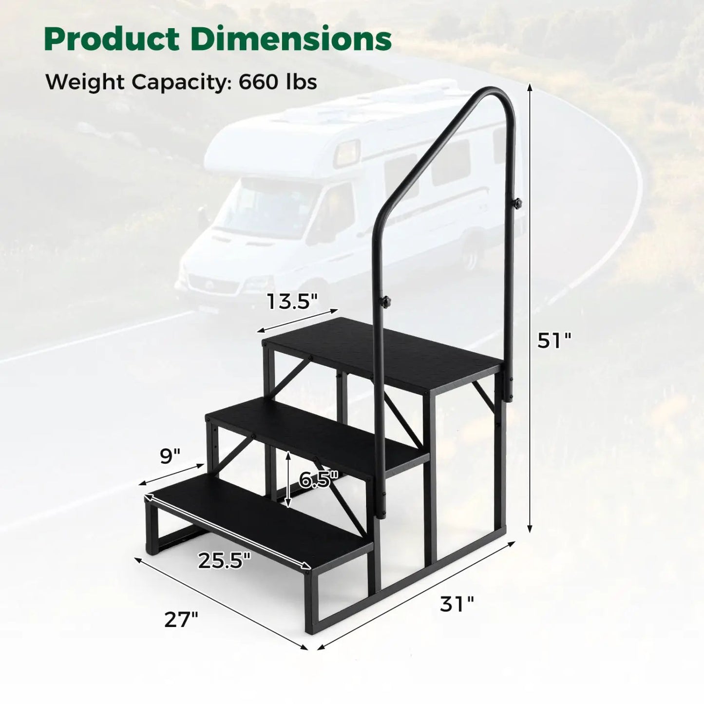 Heavy Duty Hot Tub Stair With Wide Anti Slip Platforms