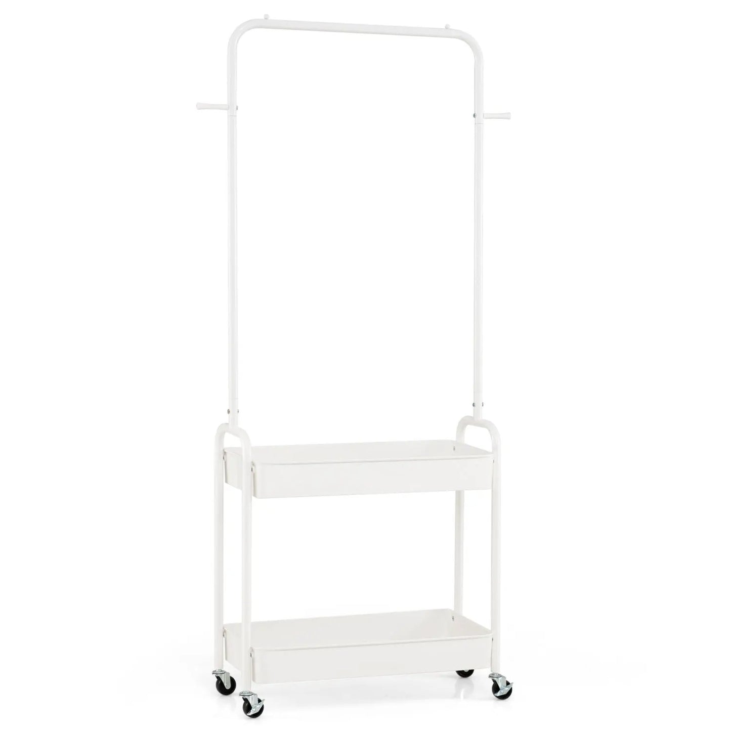 Heavy Duty Laundry Cart with Rod and Baskets