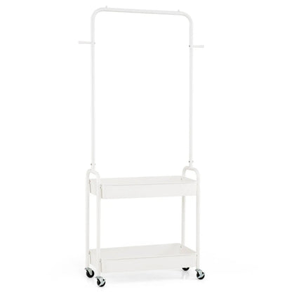 Heavy Duty Laundry Cart with Rod and Baskets