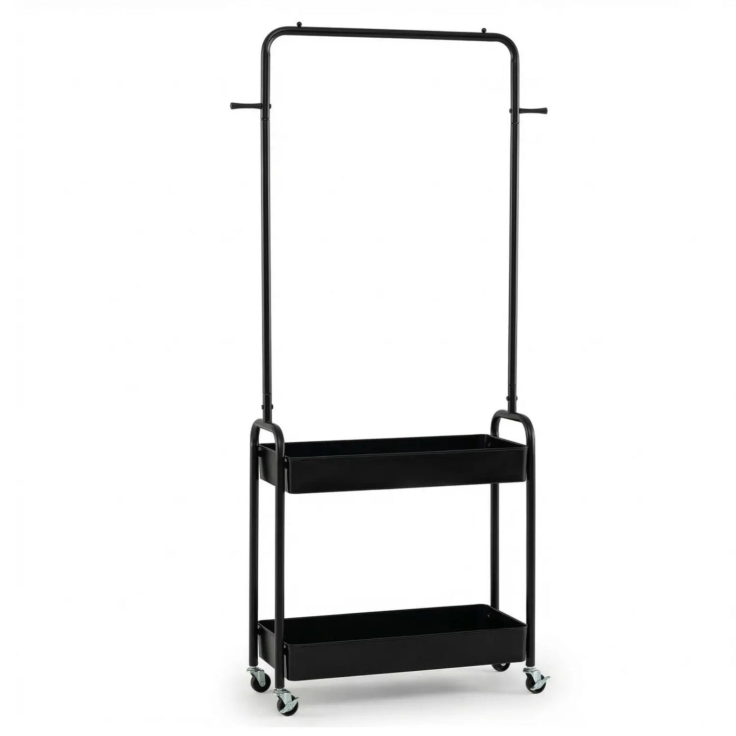 Heavy Duty Laundry Cart with Rod and Baskets