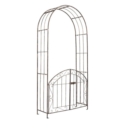 Metal Garden Arch With Gate and Safety Latch