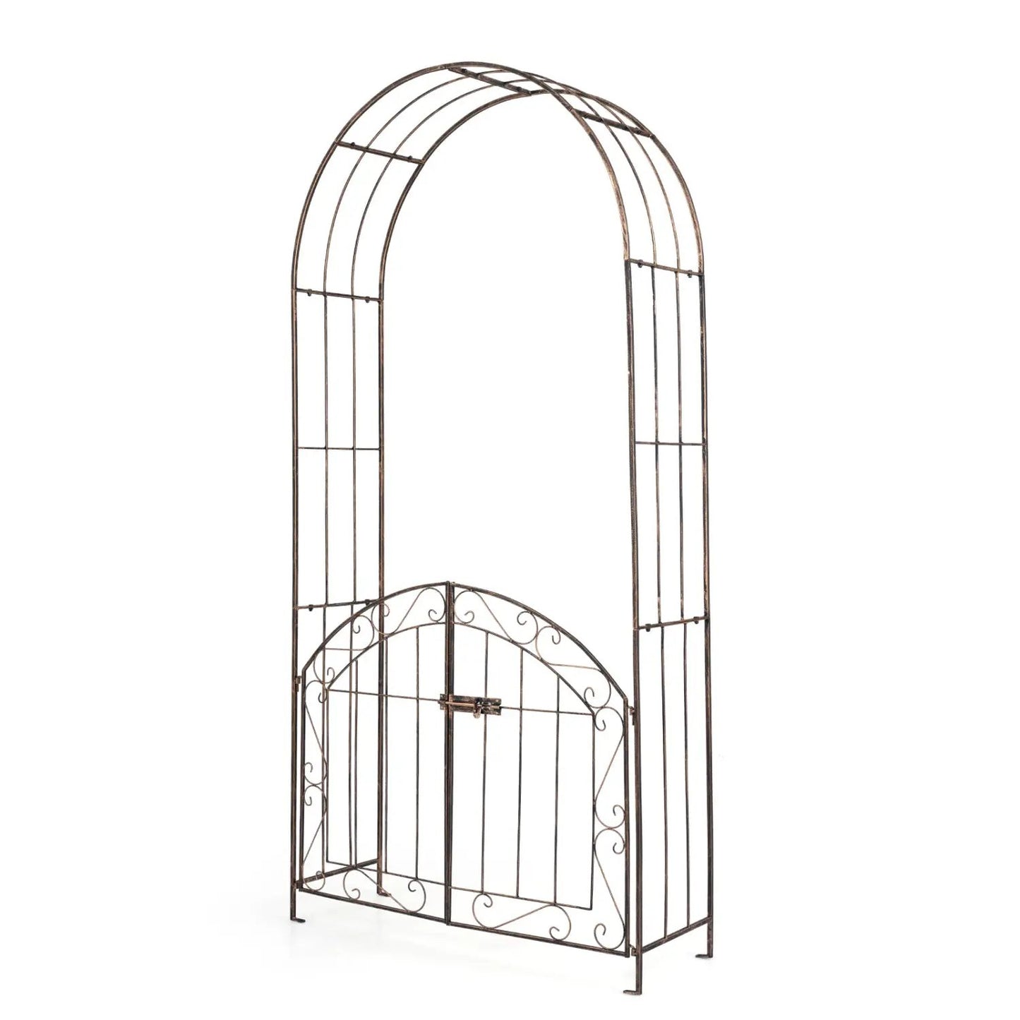 Metal Garden Arch With Gate and Safety Latch
