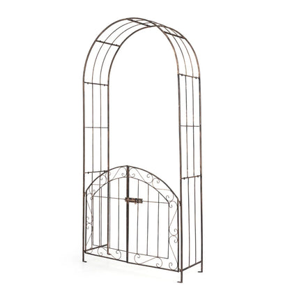 Metal Garden Arch With Gate and Safety Latch