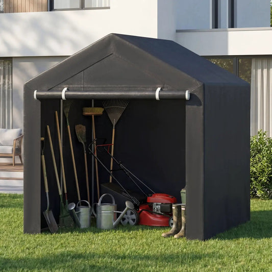 Portable Storage Shed with Roll-Up Zipper Door black outdoor shed DirectDeals storing tools on Tampa Home & Garden Store