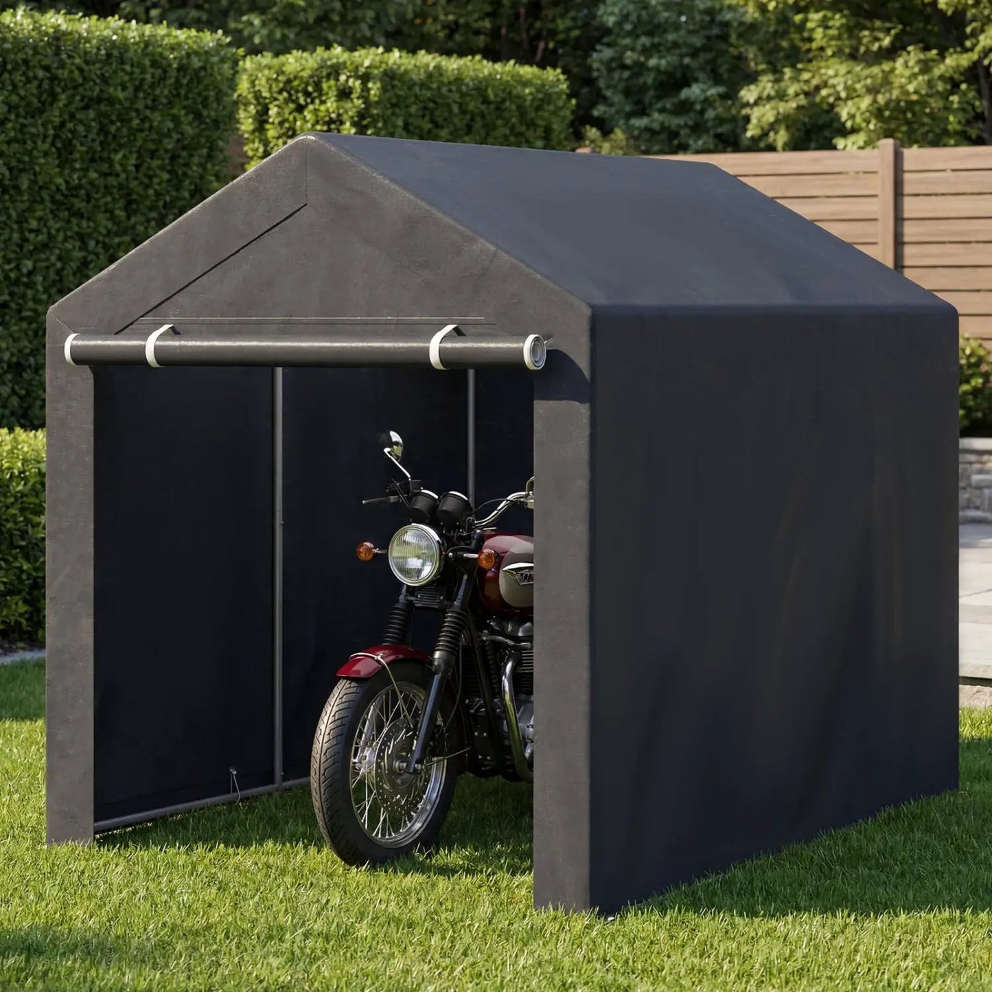 Portable Storage Shed With Roll Up Zipper Door