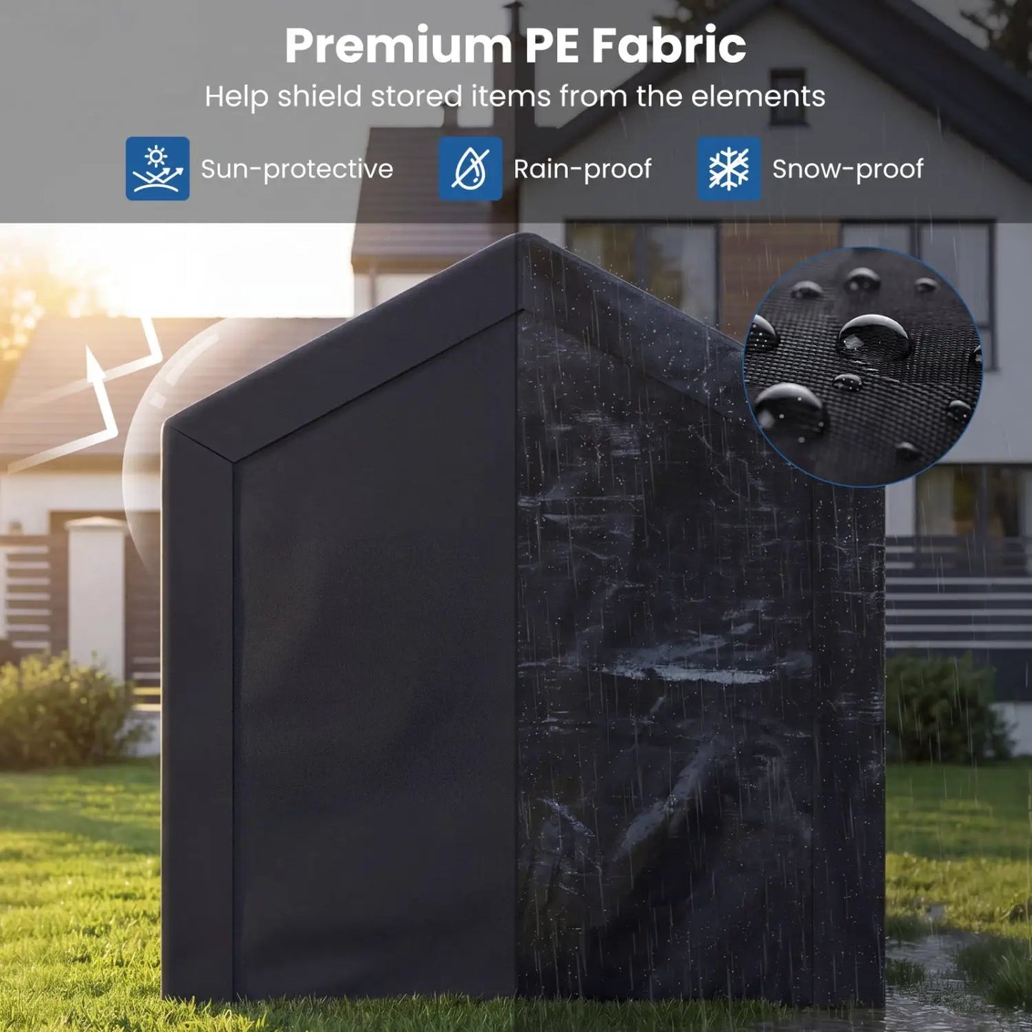 Portable Storage Shed With Roll Up Zipper Door