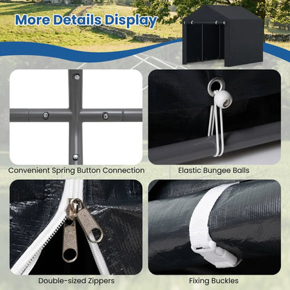 Portable Storage Shed With Roll Up Zipper Door