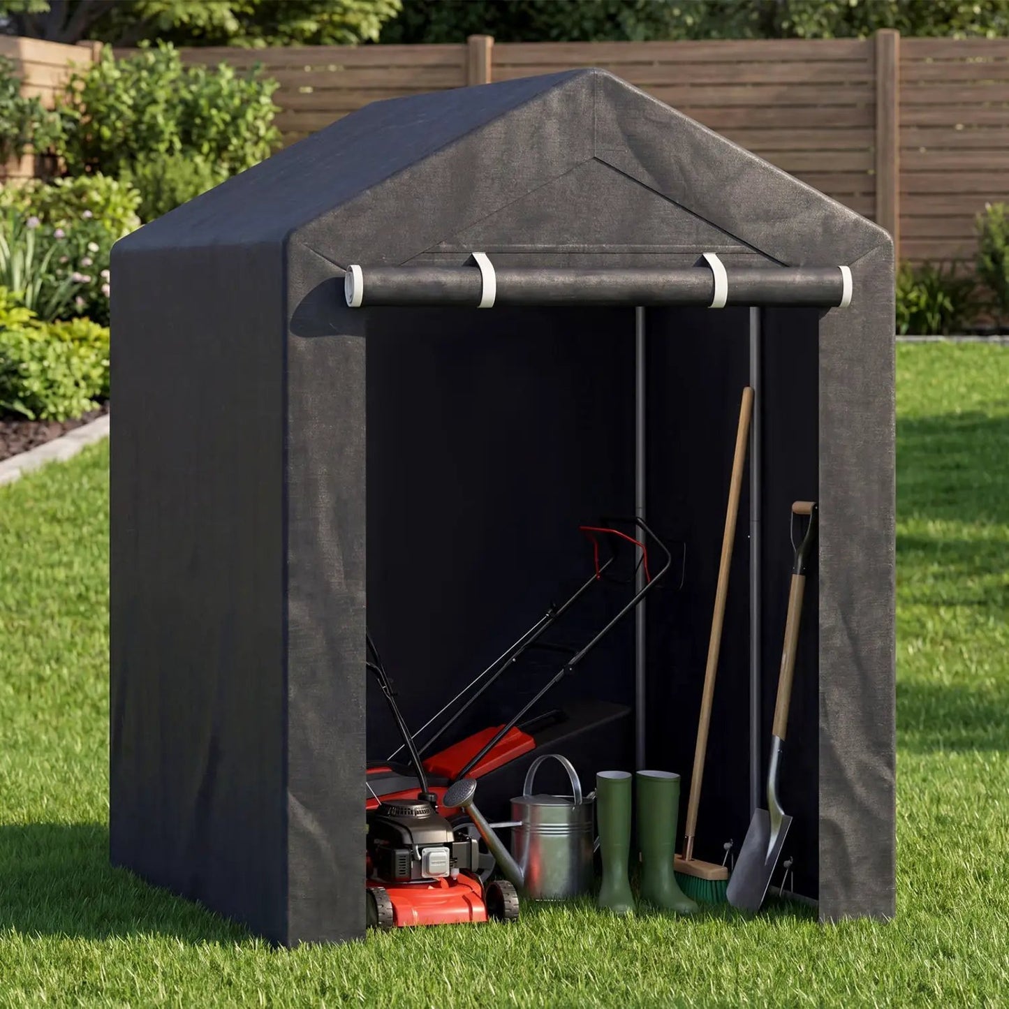 Portable Storage Shed With Roll Up Zipper Door