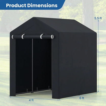 Portable Storage Shed With Roll Up Zipper Door