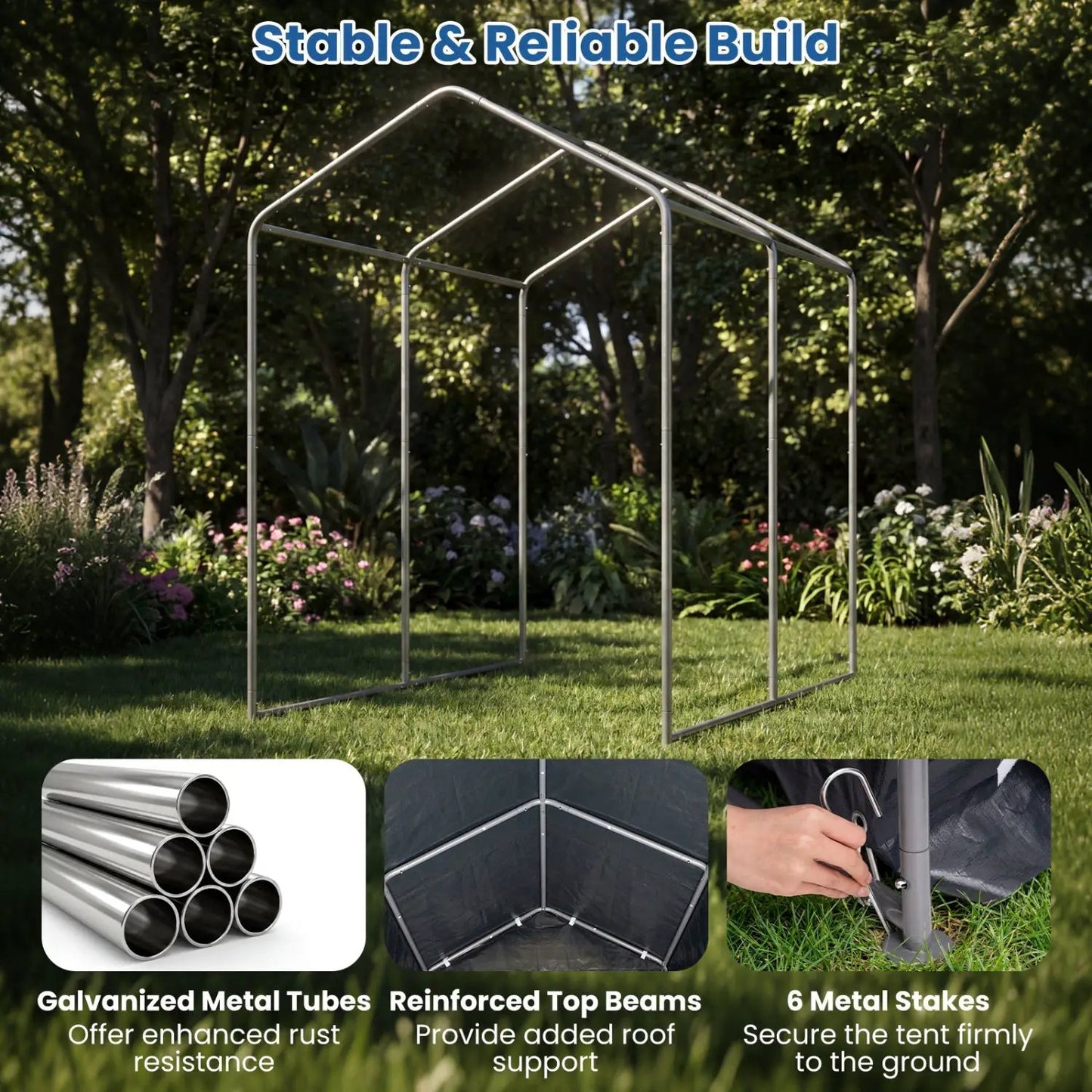 Portable Storage Shed With Roll Up Zipper Door