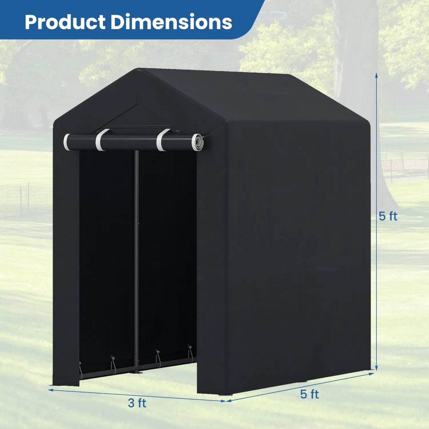 Portable Storage Shed With Roll Up Zipper Door