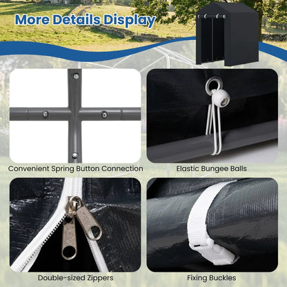 Portable Storage Shed With Roll Up Zipper Door
