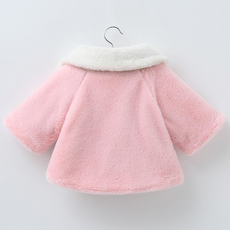 Princess baby girls pink faux fur coat with white collar Stevvex on Tampa Home & Garden Store
