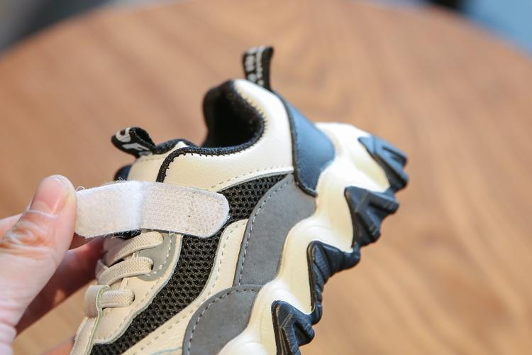 Casual breathable kids sneakers Stevvex with mesh canvas upper Velcro strap chunky outsole on Tampa Home & Garden Store