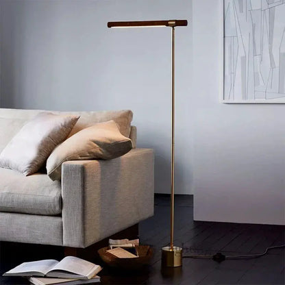 DecorBites Linear Wood LED Floor Lamp Modern Loft