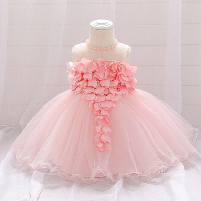 Stevvex toddler baby girl lace tutu dress with pink petal bodice and full tulle skirt on Tampa Home & Garden Store