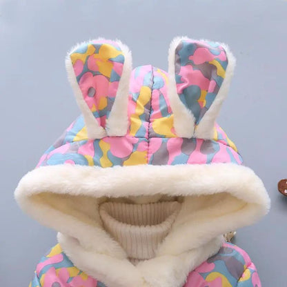 Lux Hooded Cotton Jacket for Baby Girls in Winter