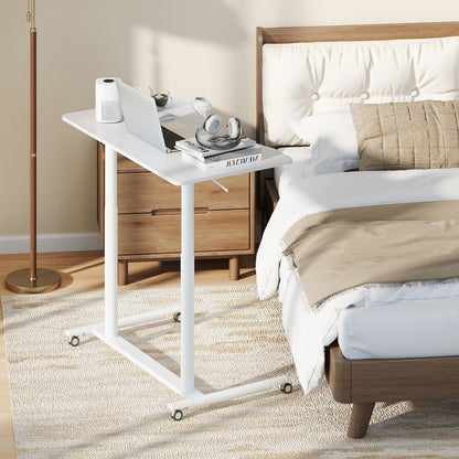 Escritorio de computadora ajustable en altura, mesa para portátil con ruedas para sentarse o pararse - Negro