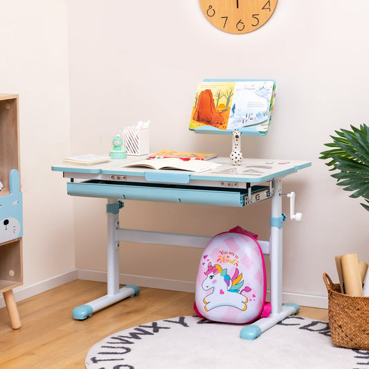 Height-Adjustable Kids Desk with Tilt Desktop and Book Stand - Tampa Home & Garden Store