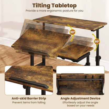 Mobile Standing Desk with Height Adjustments