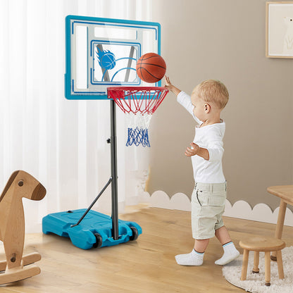 3.8-4.4 Feet Height Adjustable Pool Basketball Hoop for Kids Teens and Adults-Blue - Tampa Home & Garden Store