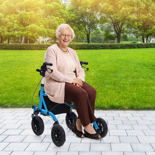 Height Adjustable Rollator Walker Foldable Rolling Walker with Seat for Seniors - Tampa Home & Garden Store