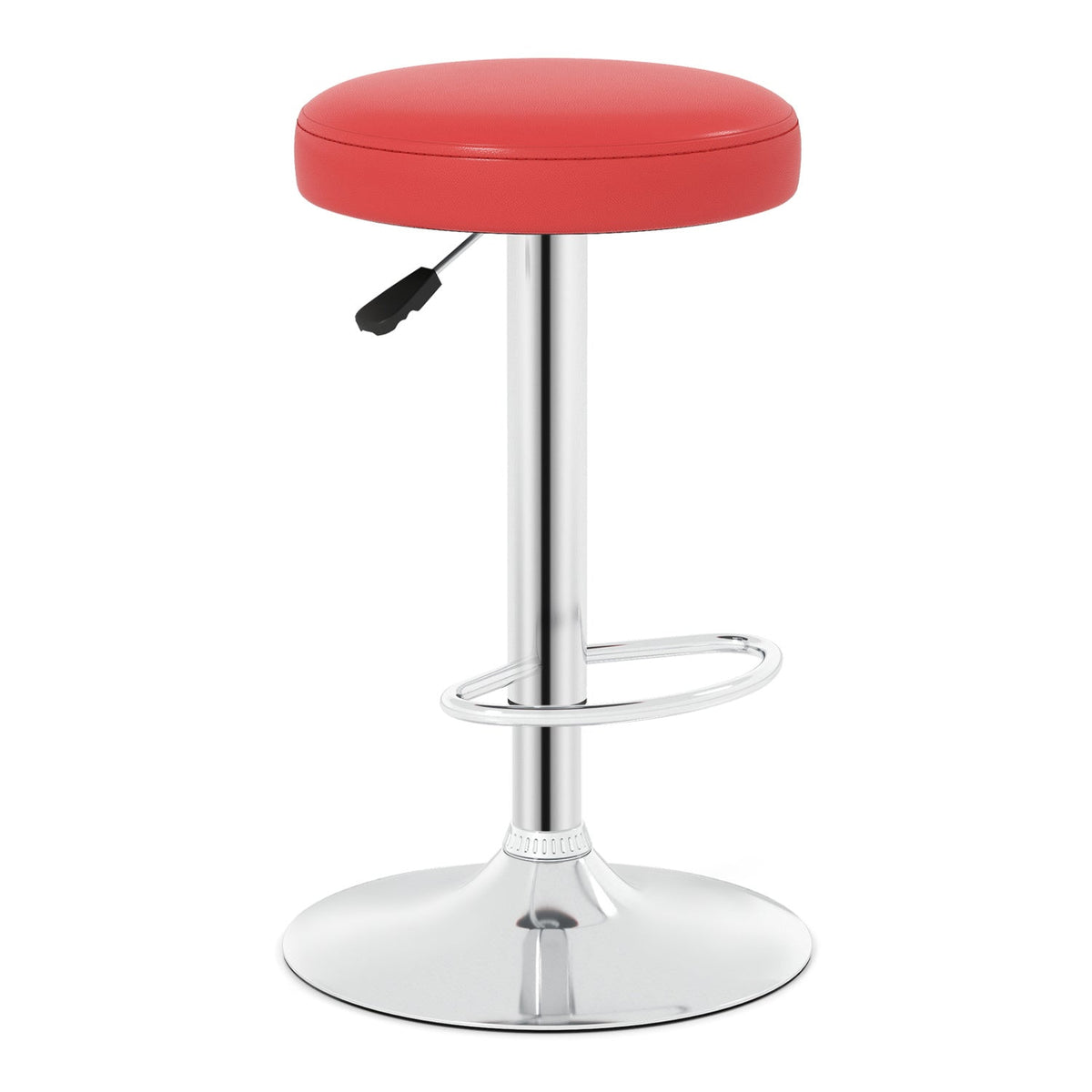 DirectDeals adjustable swivel bar stool with red cushioned seat and chrome base on Tampa Home & Garden Store