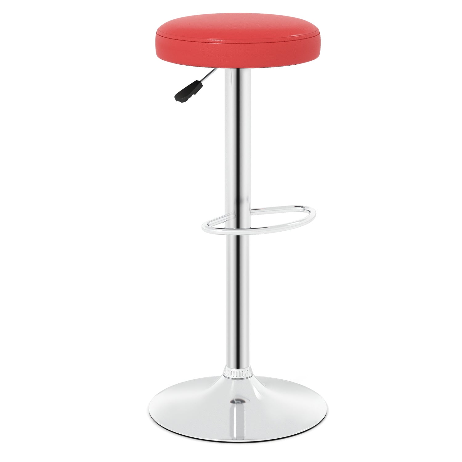 Bar stool DirectDeals adjustable swivel stool with red cushioned seat, chrome pedestal base on Tampa Home & Garden Store
