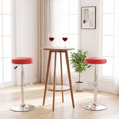 Adjustable swivel bar stools DirectDeals with red cushioned seats and chrome bases pair on Tampa Home & Garden Store