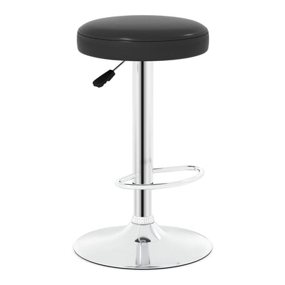 Adjustable Swivel Bar Stool with Footrest, DirectDeals, chrome base, black seat on Tampa Home & Garden Store