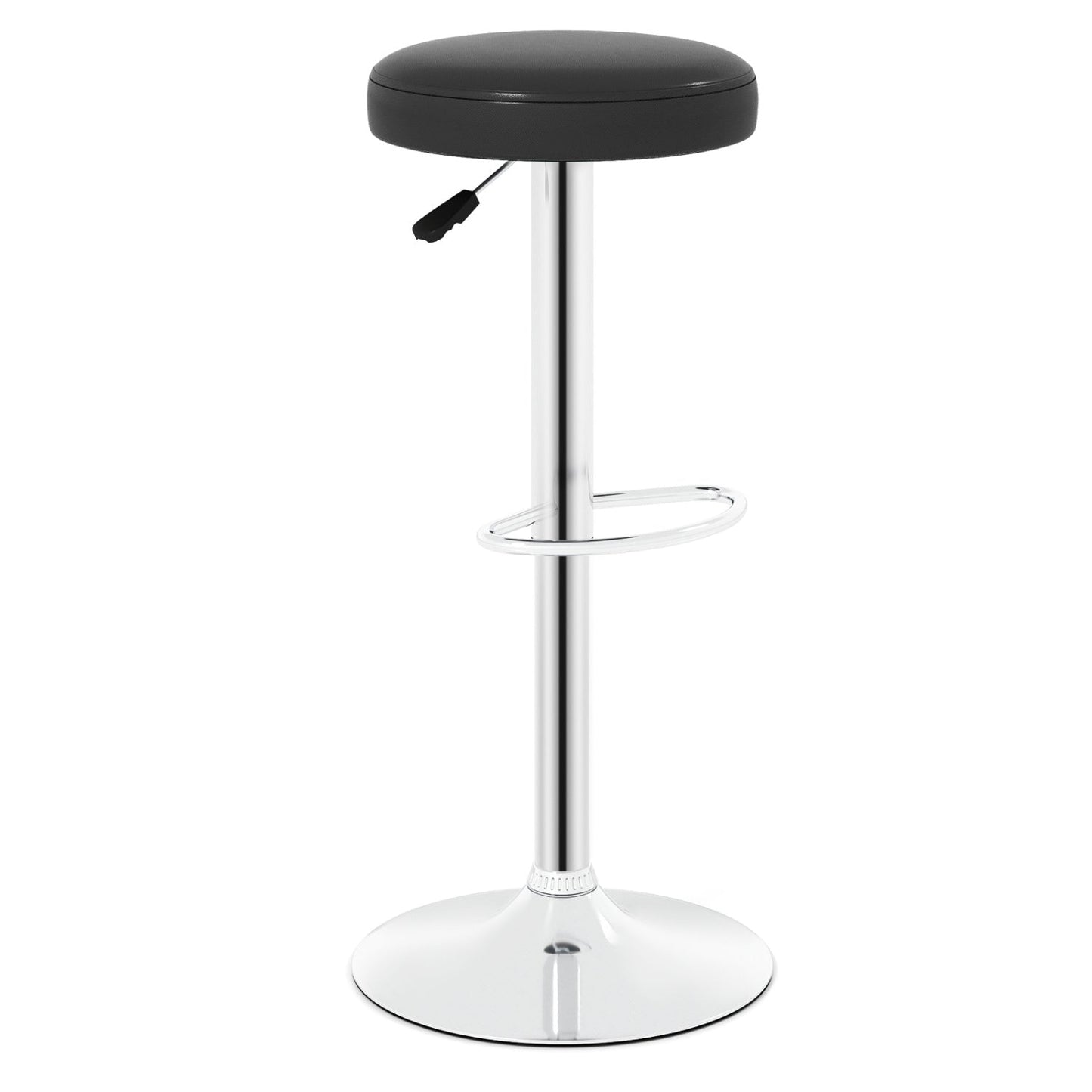 DirectDeals adjustable swivel bar stool with black vinyl seat, chrome pedestal base, footrest on Tampa Home & Garden Store