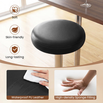 Adjustable Swivel Bar Stool with Footrest, black PU leather, DirectDeals, 400 lb capacity on Tampa Home & Garden Store