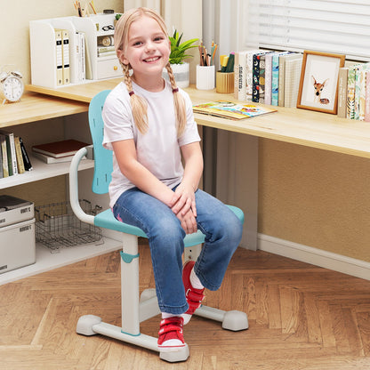 Height-adjustable Kid's Study Chair with Double Back Support and Breathable Seat for 3+ Years Old