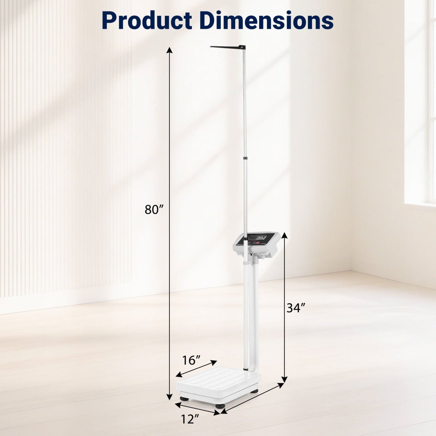 Digital height and weight scale by DirectDeals, LED display, white base on Tampa Home & Garden Store