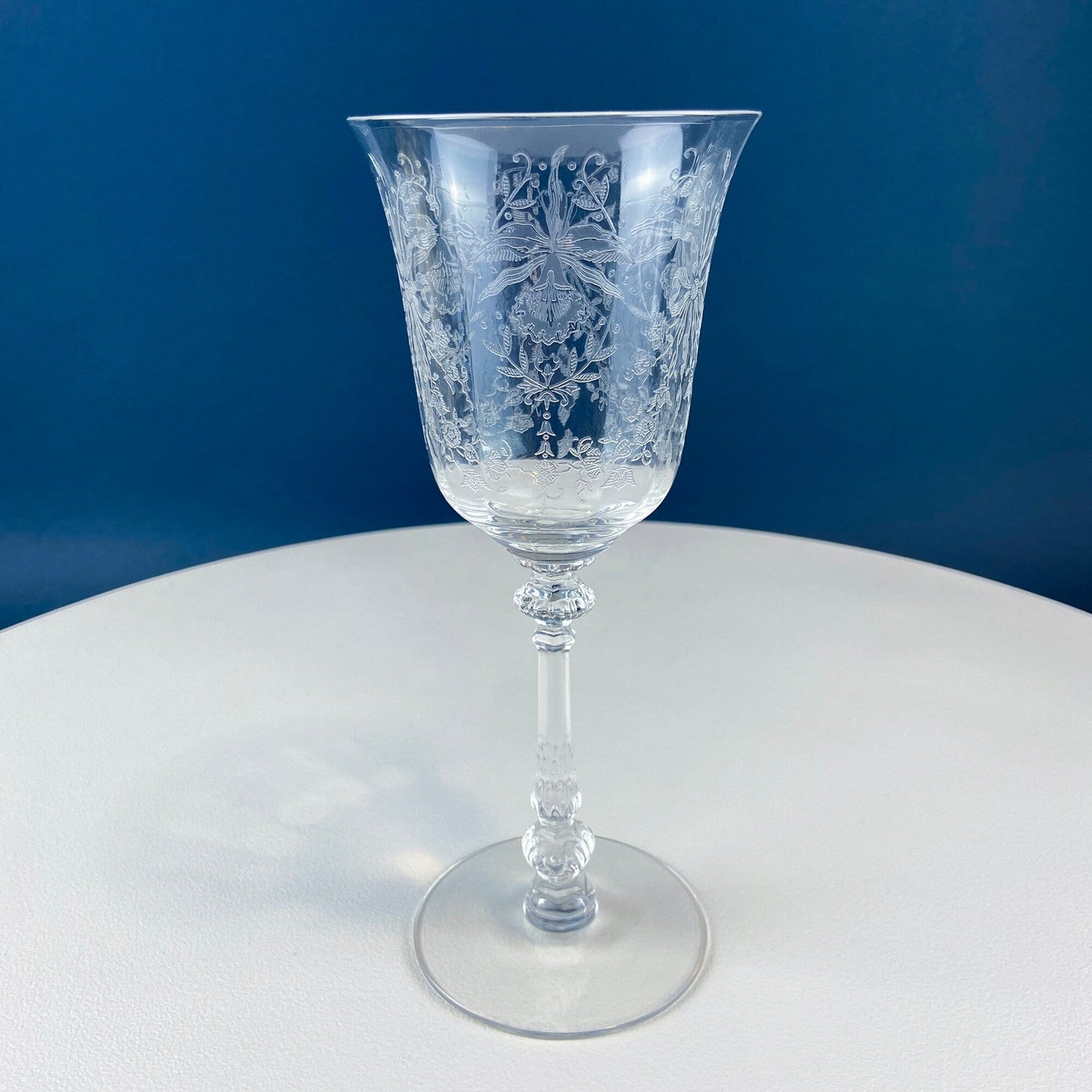 Heisey Wine Goblets. Set of 7 Orchid Pattern Etched Crystal Glasses. Home Gift. Dining Room Decor. Collectible Glassware. - Tampa Home & Garden Store
