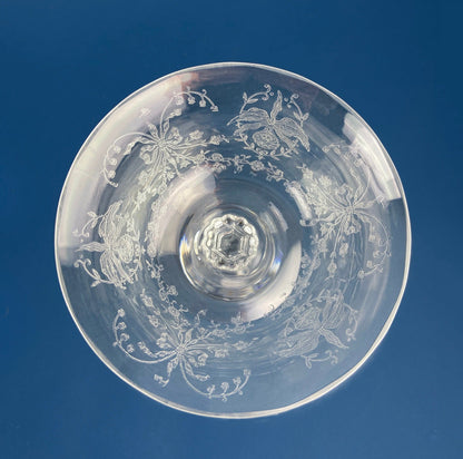 Heisey Wine Goblets. Set of 7 Orchid Pattern Etched Crystal Glasses. Home Gift. Dining Room Decor. Collectible Glassware. - Tampa Home & Garden Store