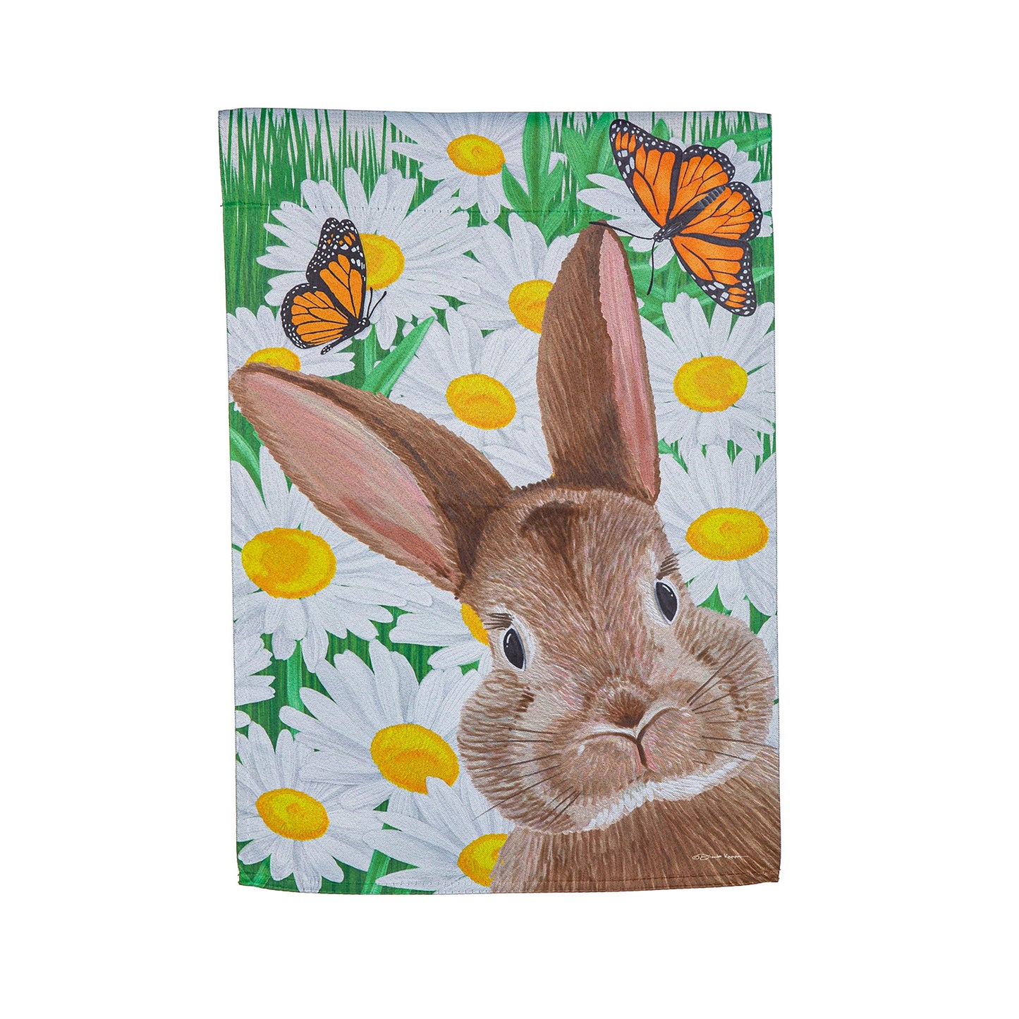 Hello Bunny Suede House Flag - Tampa Home & Garden Store