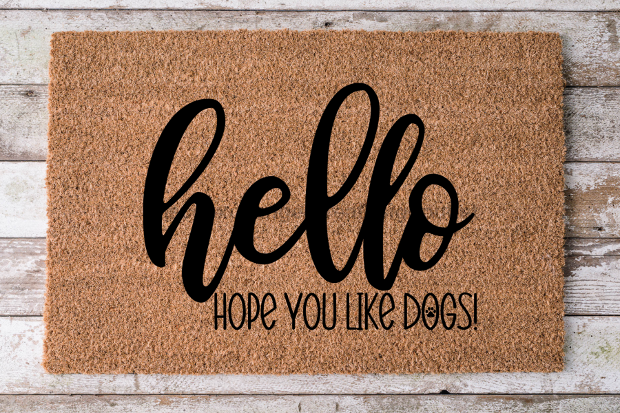 Hello Hope You Like Dogs - Funny Dog Door Mat - 30x18" Coir Door Mat - DECOE-CM-051 - Tampa Home & Garden Store