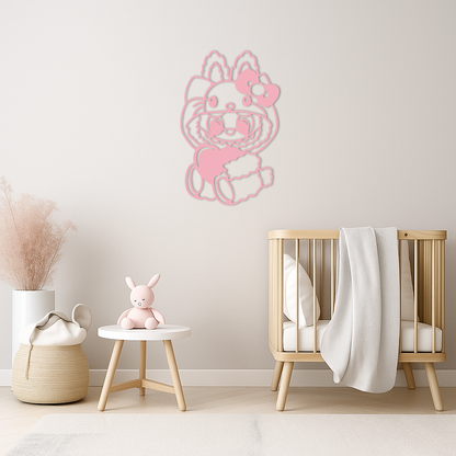 Hello Kitty Hat Labubu Metal Wall Art – Cute Cartoon Character Design - KAFGP051 - Tampa Home & Garden Store