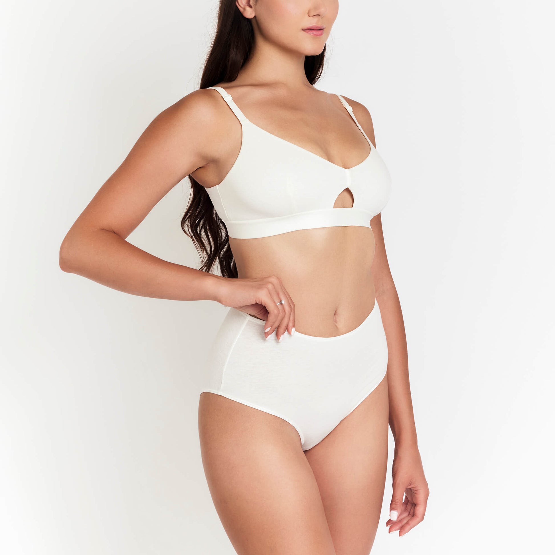 High-Rise Hemp Brief by Net Positive in white, seamless, full-coverage on Tampa Home & Garden Store