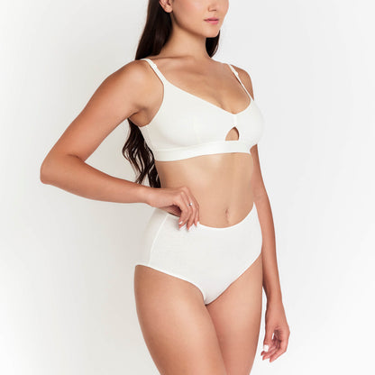 High-Rise Hemp Brief by Net Positive in white, seamless, full-coverage on Tampa Home & Garden Store