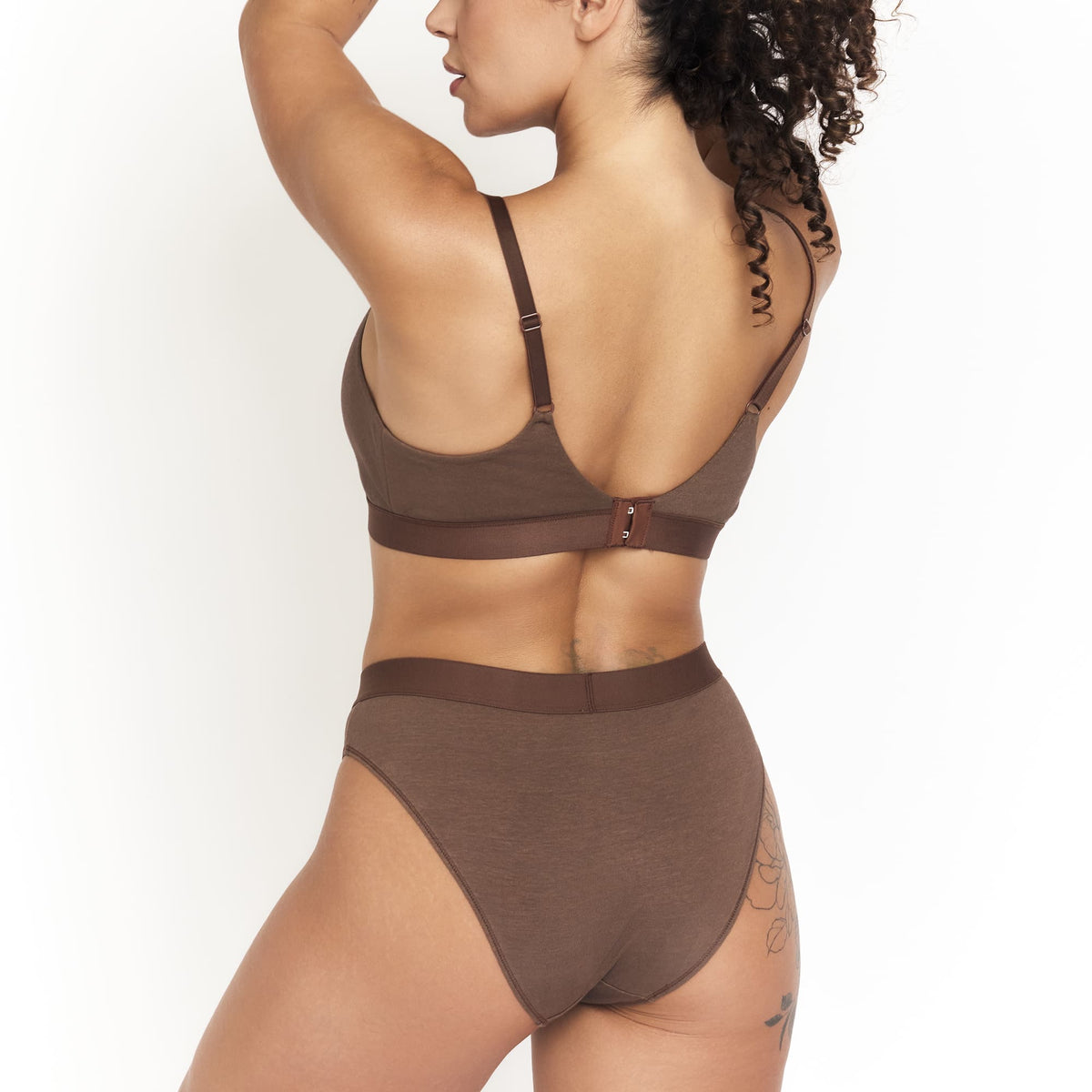 Keyhole hemp bra by Net Positive, brown with adjustable straps and back hook closure on Tampa Home & Garden Store