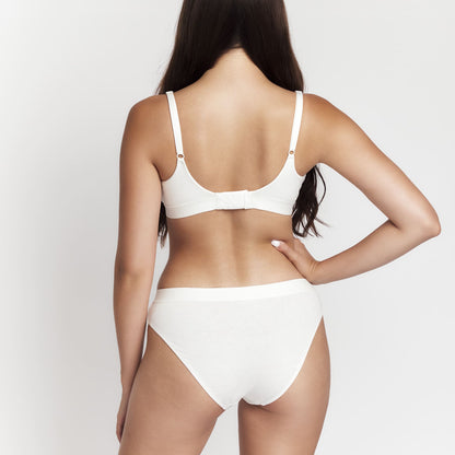 Keyhole hemp bra back view white, adjustable straps on Tampa Home & Garden Store