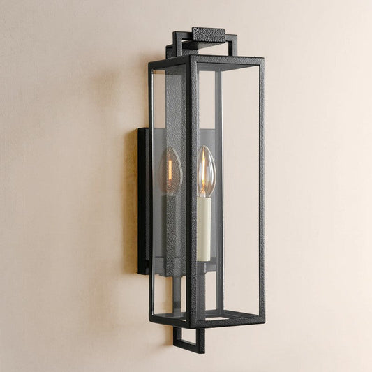 Outdoor Iron Wall Lantern 16.5" E12 Porch Patio Light Fixture - Tampa Home & Garden Store