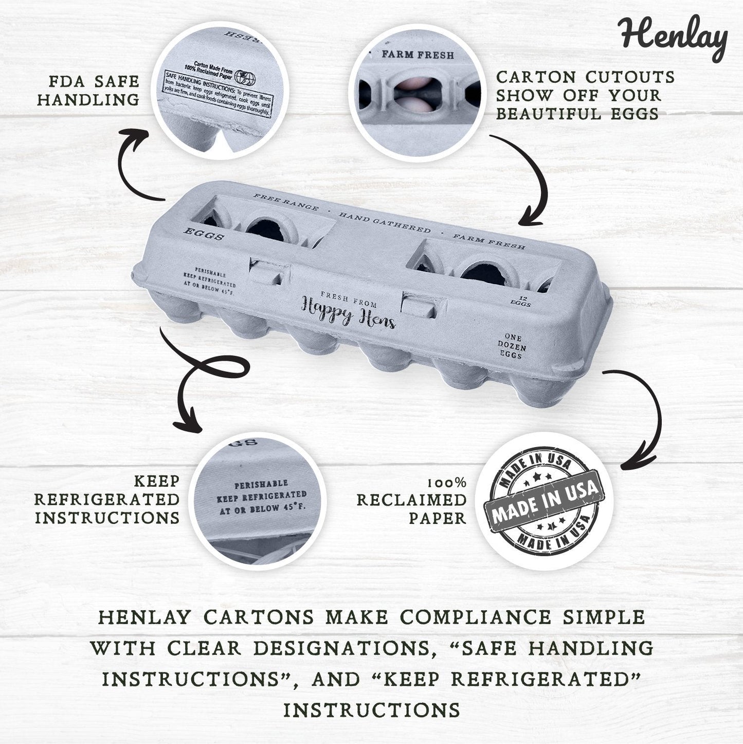Henlay Blank Stamping Egg Cartons - 25, 90, or 250 - Tampa Home & Garden Store