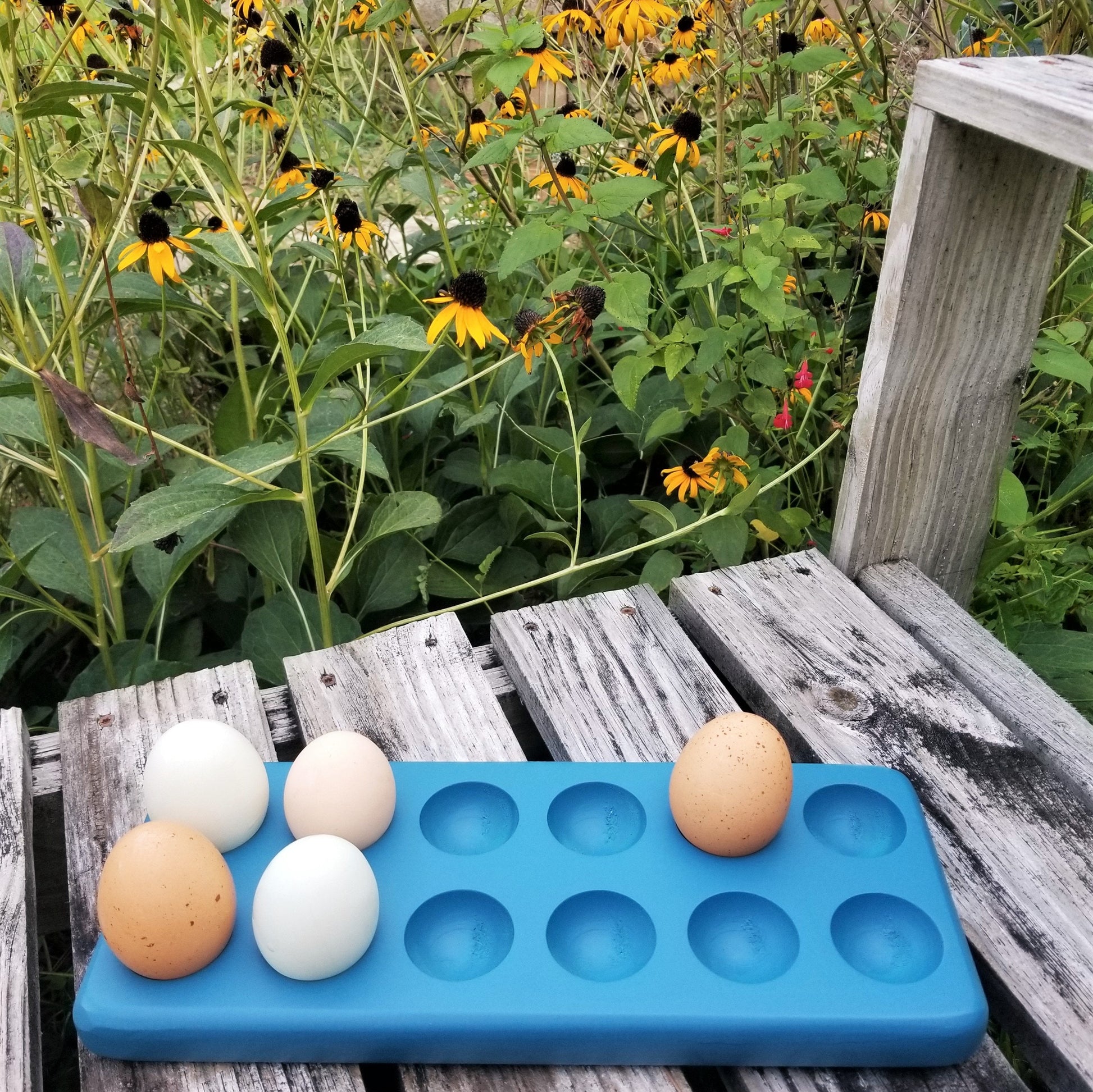 Henlay Decorative Egg Storage Tray: Wooden Egg Holder for Refrigerator, Kitchen Counter, Serving, or Display - Tampa Home & Garden Store