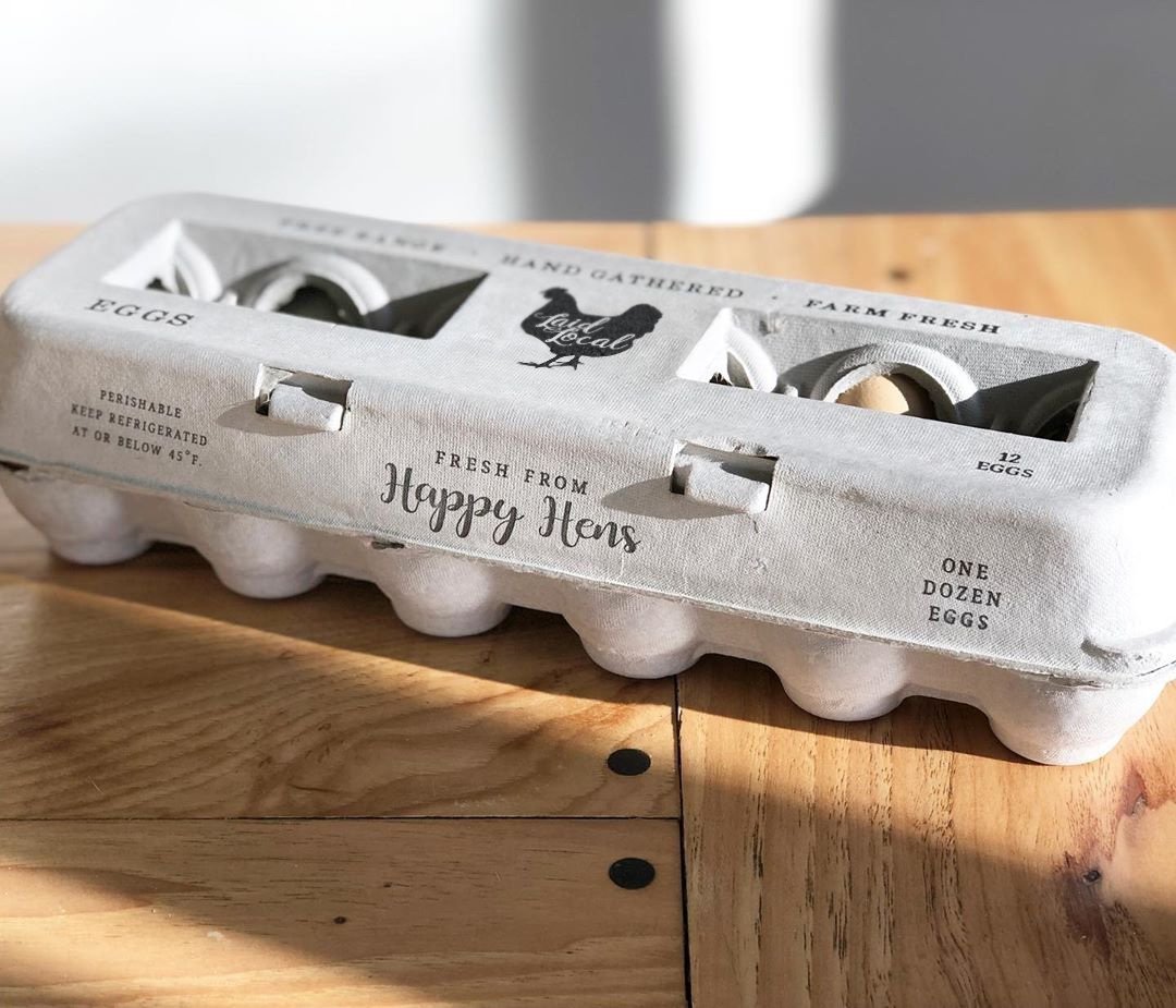Henlay Laid Local Egg Cartons- Adorable Printed Vintage Design- 25, 90, or 250 - Tampa Home & Garden Store